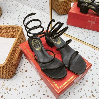 Sandal nữ 3p quai đá xoắn lò xo quấn cổ chân siêu mềm êm Fullbox Hãng cao cấp