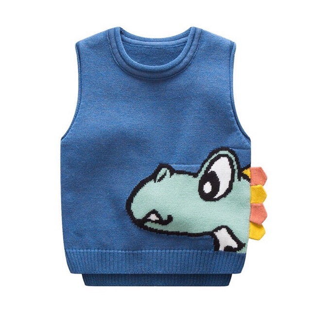 Áo len gile khủng long cho bé trai | BigBuy360 - bigbuy360.vn