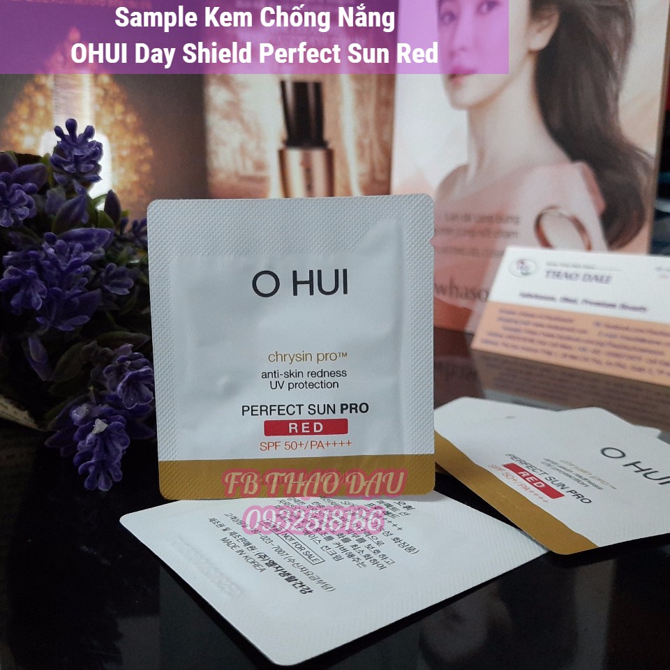 Gói Kem Chống Nắng Ohui Đỏ Cho Da Nhạy Cảm Và Da Sắc Tố Đỏ Ohui Day Shield Perfect Sun Red 1Ml