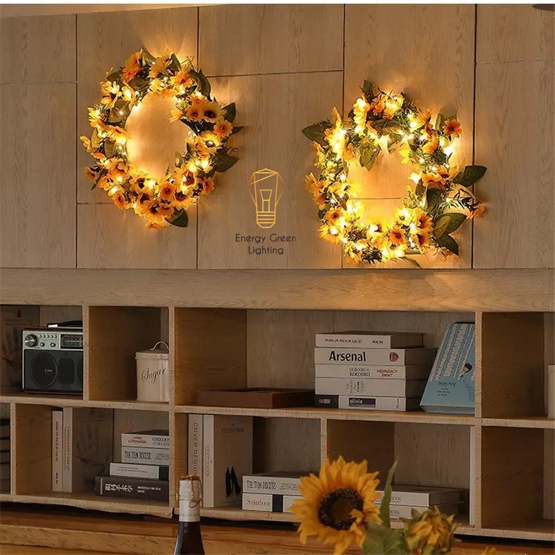 [ Nhiều Mẫu ] Vòng Hoa Treo Energy Green Lighting Trang Trí Giáng Sinh Có Đèn - Chuyên Trang Trí Các Sự Kiện