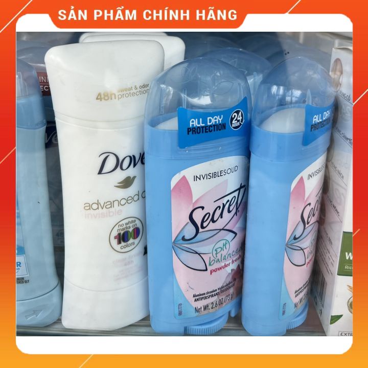 Lăn khử mùi secret Mỹ  dạng sáp 73g-đủ mù -khử mùi vùng dưới cáng tay -ngăn mồ hôi - gio-úp bạn tự tin cả ngày dàì năng