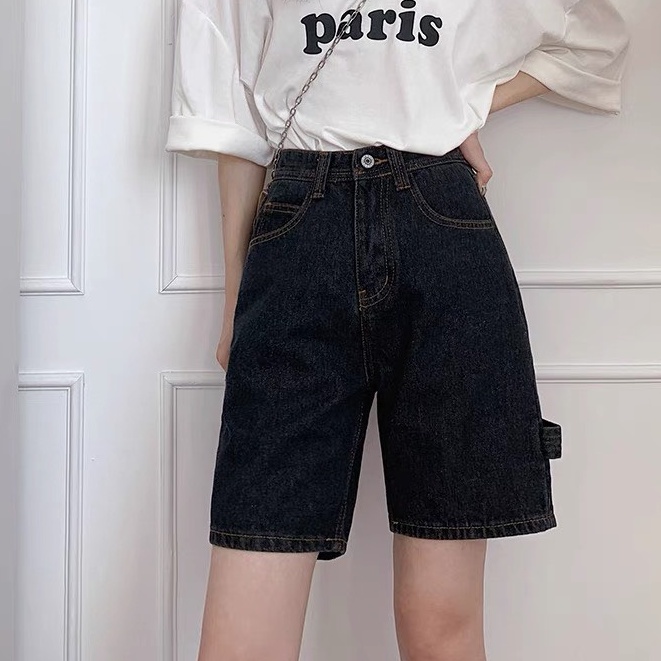 Quần short ống rộng cạp cao, quần short ống rộng phong cách C24