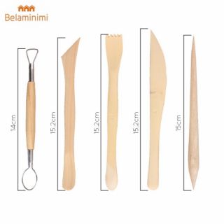 Bộ 5 Cây Tạo Hình Điêu Khắc Đất Sét, Làm Gốm, Cán Gỗ