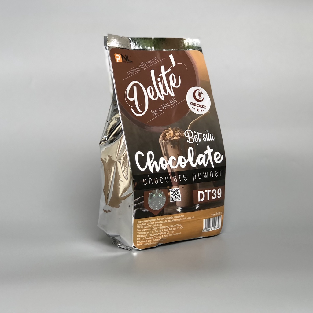 Bột sữa Chocolate đậm đặc CAO CẤP DT39 (500g) Delite Bột Kem Béo Vị Socola