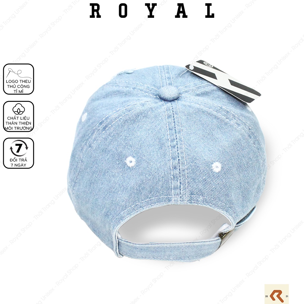 Mũ Lưỡi Trai Nón Lưỡi Trai Nam Nữ Jeans Đen Xanh Rách Vải Denim Nón Kết - Royal Caps