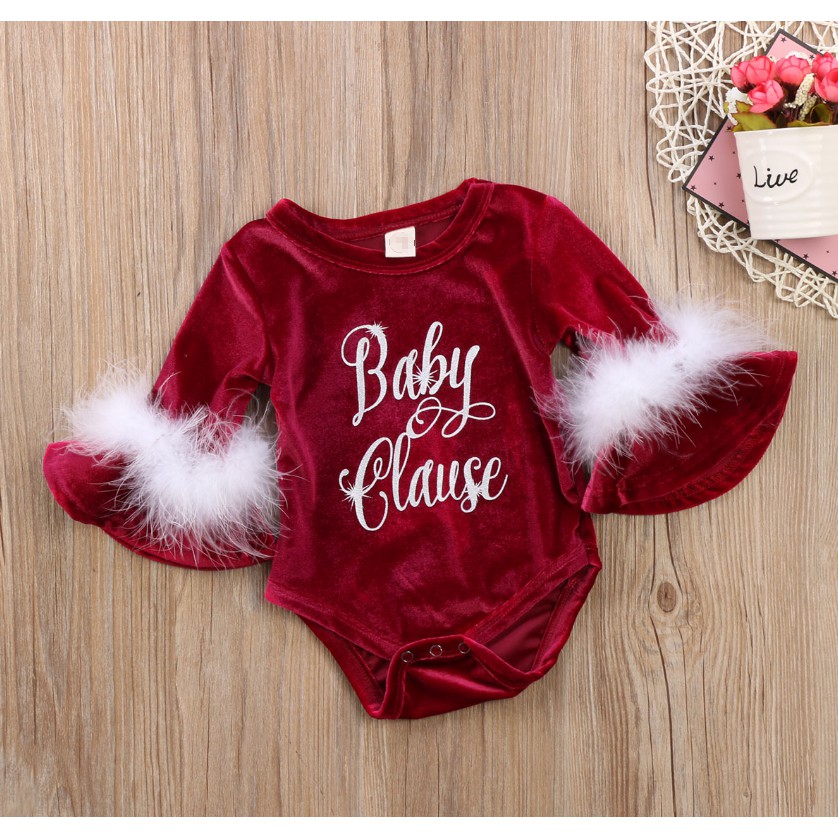 ❤XZQ-Baby Kids Gold Velvet Sleeves Fur Romper Jumpsuit Outfits