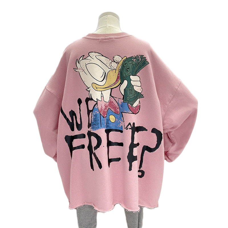 2020 new Korean women clothes version of autumn tops round neck Tees printing loose long-sleeved outerwear sweater jacket | BigBuy360 - bigbuy360.vn