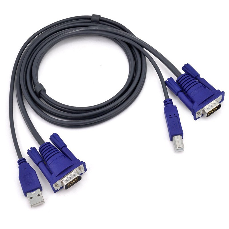 Cáp Chuyển Đổi Vga 4.6 Feet 1.5m Usb Kvm 15 Pin Usb 2.0 Type A Sang B 4pin Pc