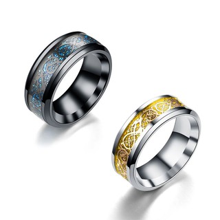 Nhẫn thép titan bản to khắc họa tiết thời trang cho nam size 6-13
