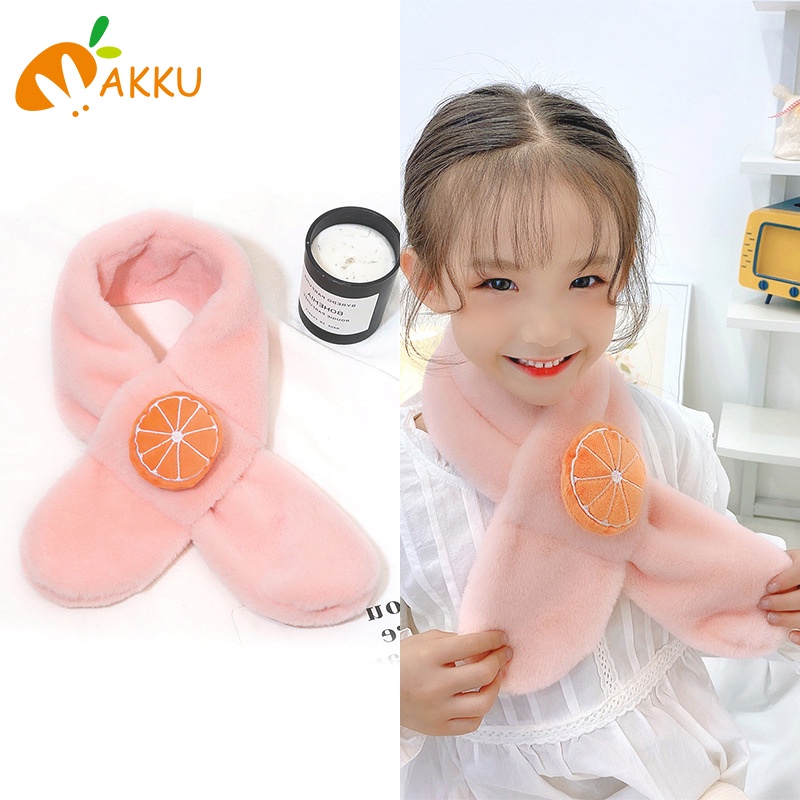 Khăn choàng cổ bằng lông giả ấm áp hình hoạt hình thời trang thu đông cho trẻ mới biết đi