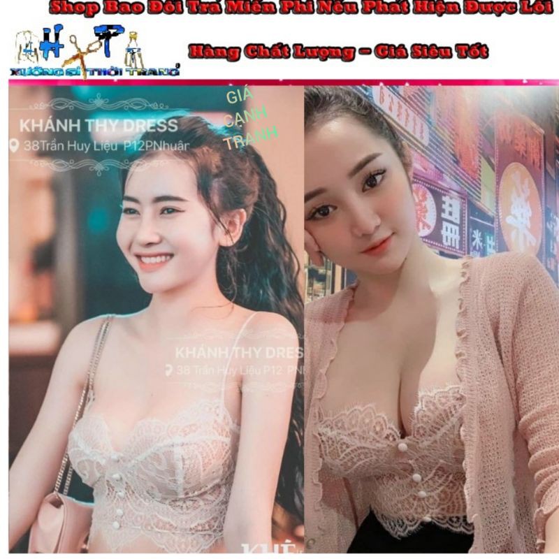 Áo Croptop Nữ 2 Dây Ren 5 Cúc Bấm Mẫu Mới Siêu Xinh - Hàng Có Sẵn-A17