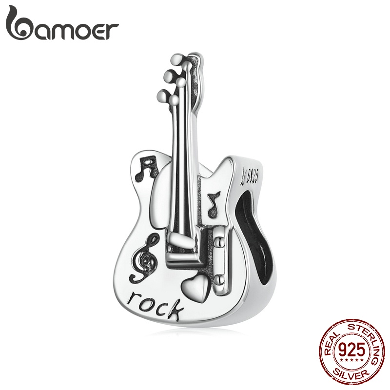 Hạt cườm BAMOER SCC2076 bạc 925 hình dạng guitar bass  đẹp mắt