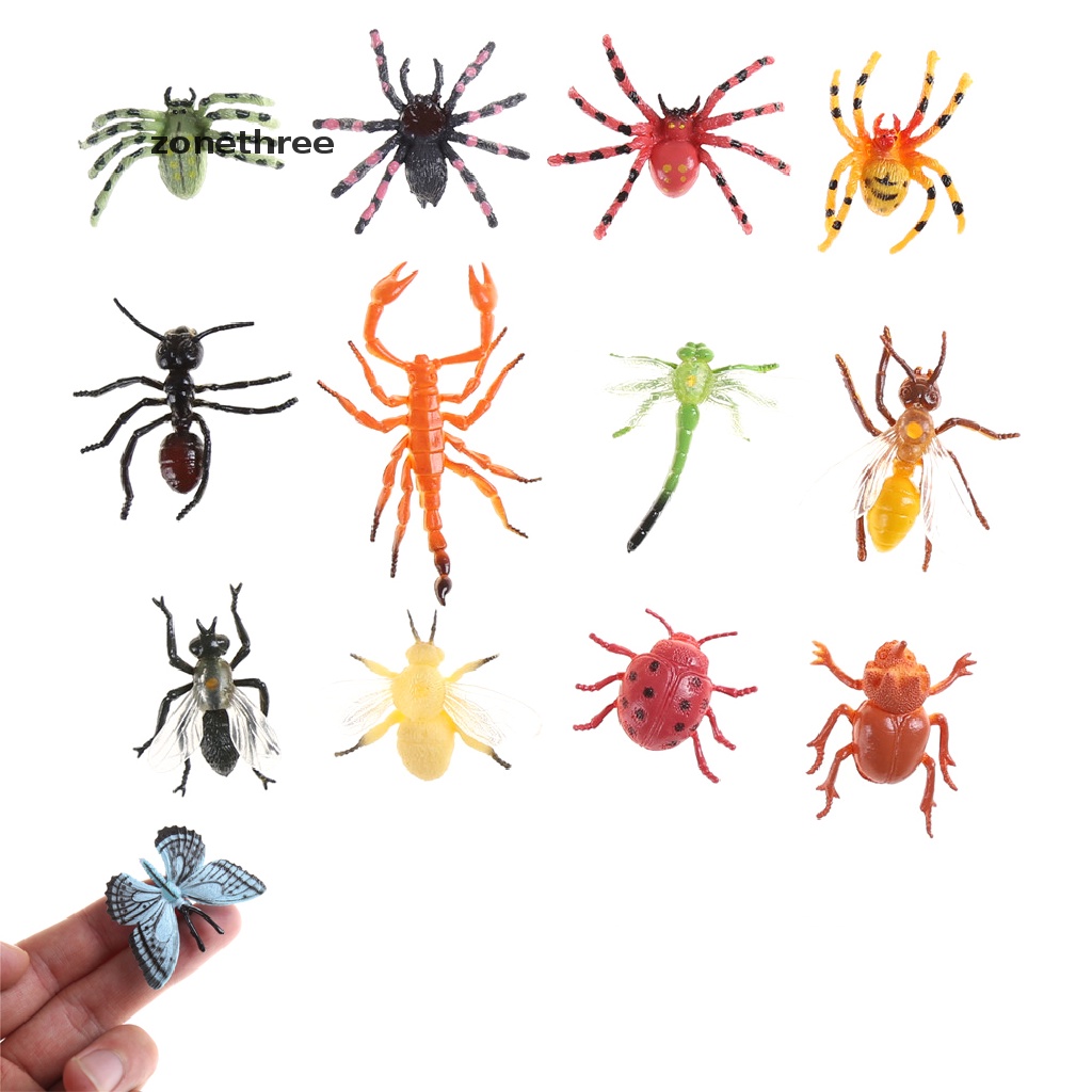 [zonethree] 12pcs Plastic Insect Reptile Model Figures Kids Party Bag gift Novelty Animal Toys [new]