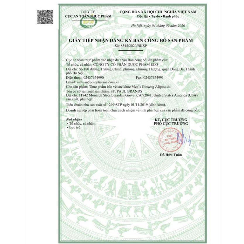 Men’s Ginseng Alipas - Sâm Alipas mới - Tăng cường sức khỏe sinh lý nam giới