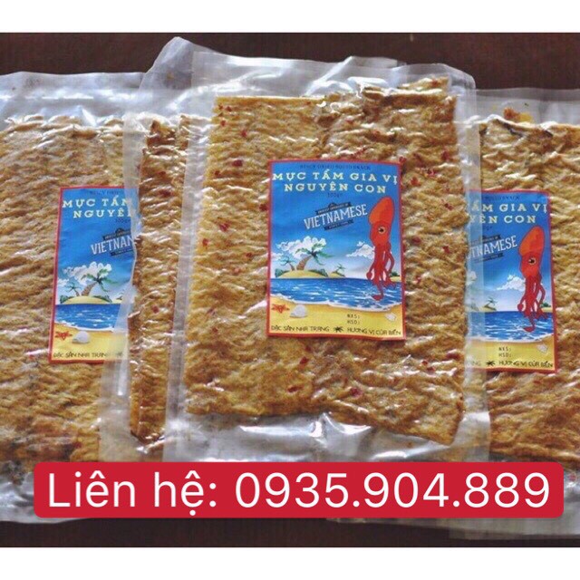 Khô Mực Tẩm - Mực Cán Mỏng