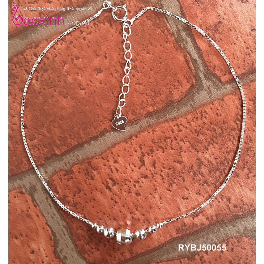 Lắc chân bạc Ý 925 Bạc Xinh Huệ Ngân- Hình cầu lấp lánh RYBJ50055 | BigBuy360 - bigbuy360.vn