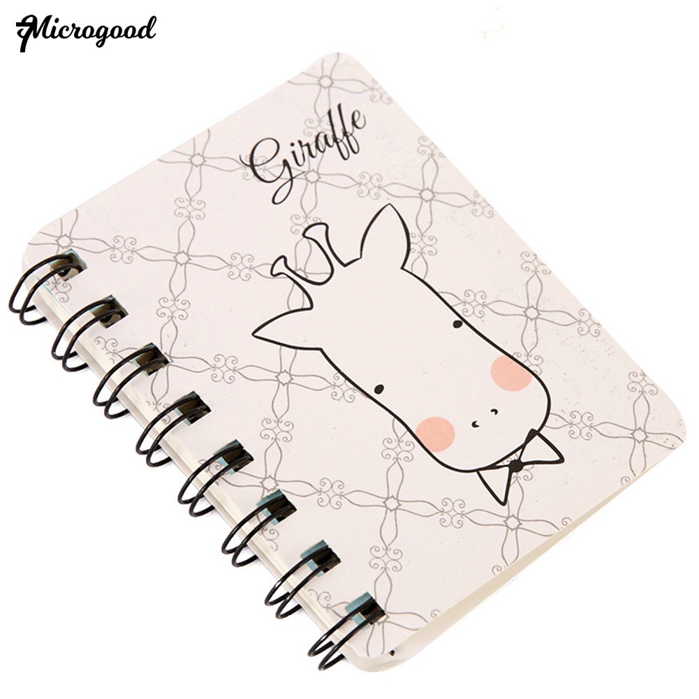 💯80Sheets Mini Cartoon Animal Spiral Notebook Coil Book Office School Supply