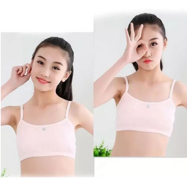 Áo lá học sinh 2 dây - áo lá có mút không gọng áo lót cho bé gái tuổi dậy thì lớp 6 màu trắng màu đen màu xám màu hồng | BigBuy360 - bigbuy360.vn