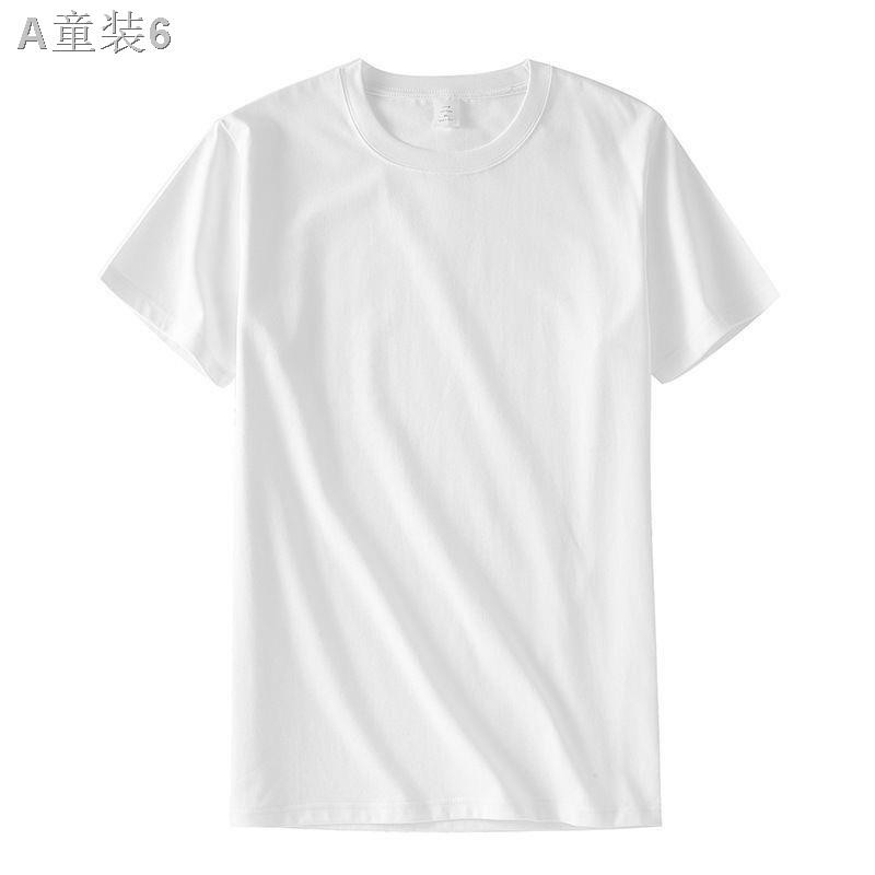 [Two pieces] Japanese white pure cotton short-sleeved bottoming shirt T-shirt for men and women with loose half-sleeved