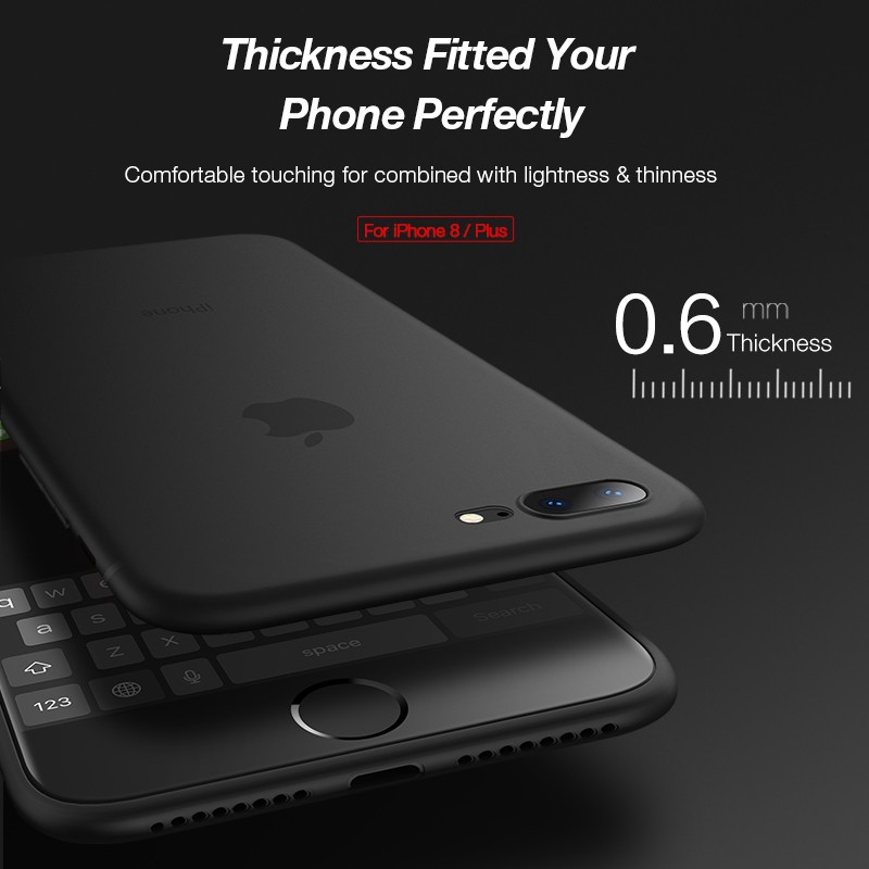 Ốp điện thoại nhám mỏng màu trơn thích hợp cho iphone 6 6s 7 8 plus X XS XR XS MAX