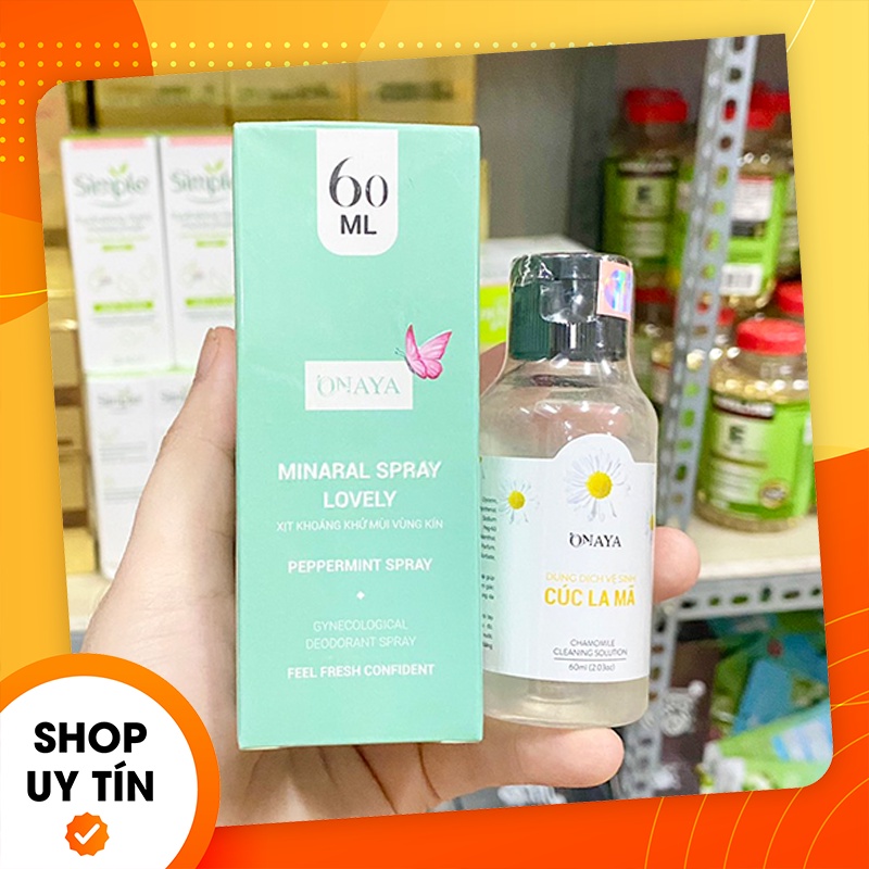 [Chính hãng] Xịt khoáng khử mùi vùng kính màu xanh Minaral Spray Lovely Peppermint ONAYA - Mỹ phẩm Qlady - Hoàng thị