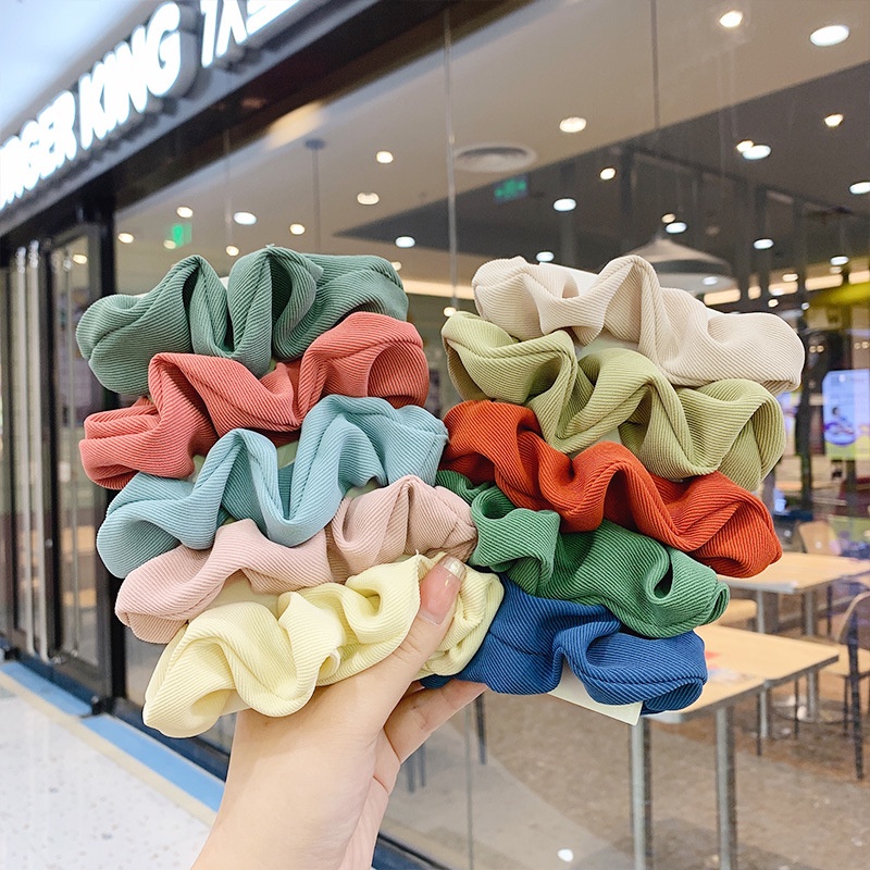 Dây Cột Tóc Màu Trơn Phong Cách Hàn Quốc Mới Cho Nữ