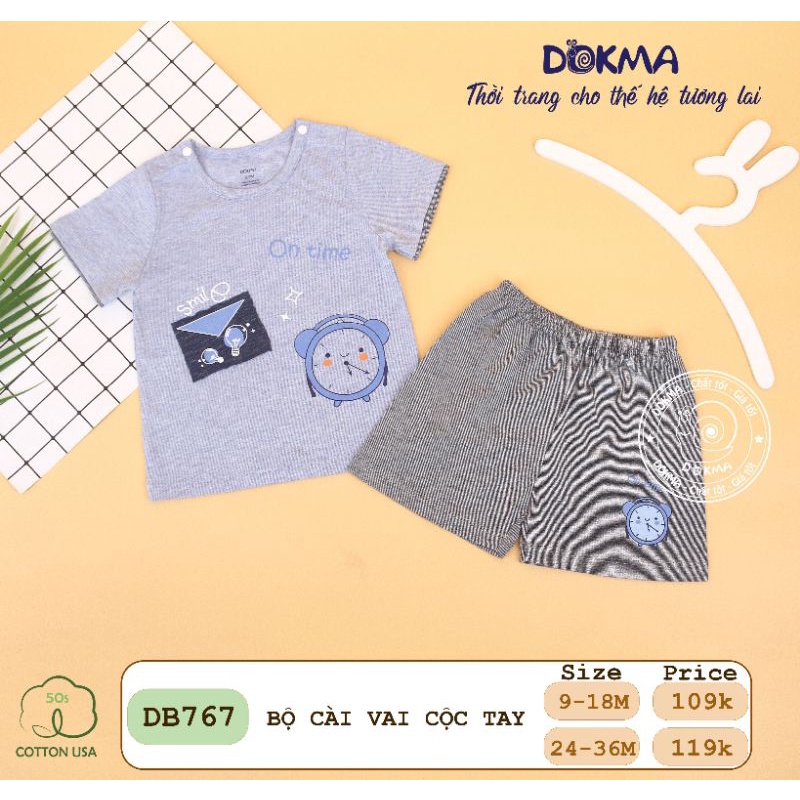 DOKMA 2022 - Bộ Cộc tay cài vai cho bé trai,bé gái từ 6M đến 3Y mã DB767