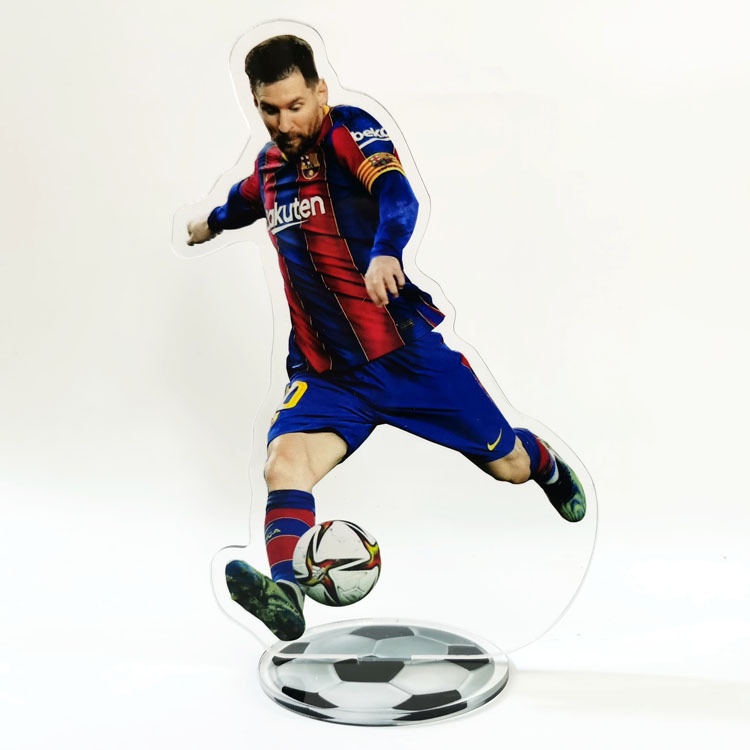 Mô hình ngôi sao bóng đá Messi Harland Mbappé C Ronaldo trang trí bằng nhựa acrylic chất lượng cao
