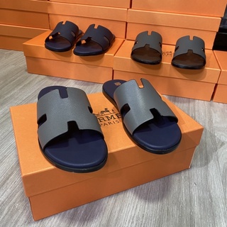 Dép nam HM đế gỗ full box sịn 2375, dép quai ngang chữ H đẹp, Bin Store