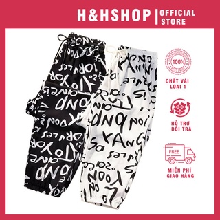 Quần Jogger Loang Ống Rộng Chất Lụa Hàn Châu Cao Cấp, Quần Bo Gấu Ống Rộng Freesize Từ 40-60kg - H&HShop