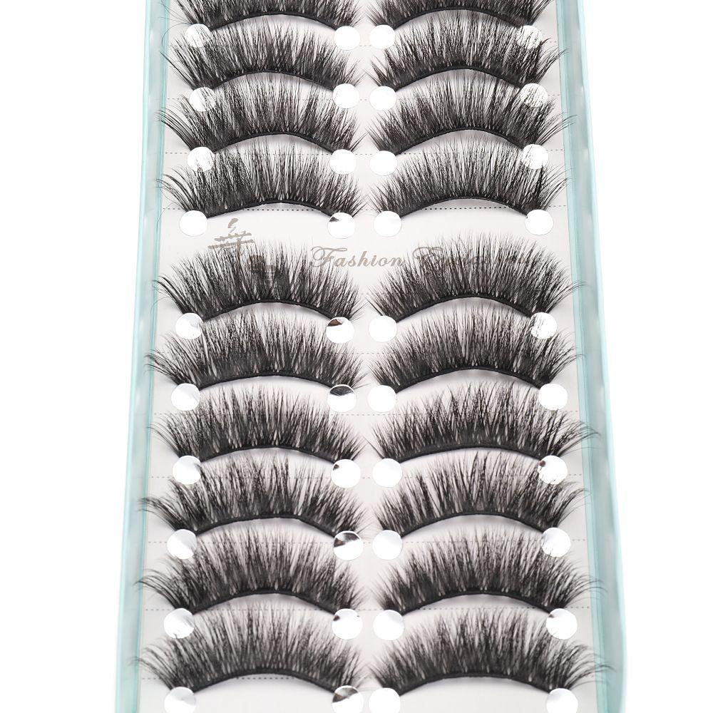 ✣Hs✣ Set 10 Cặp Lông Mi Giả Làm Đẹp Tự Nhiên Có Thể Tái Sử Dụng Cho Nữ