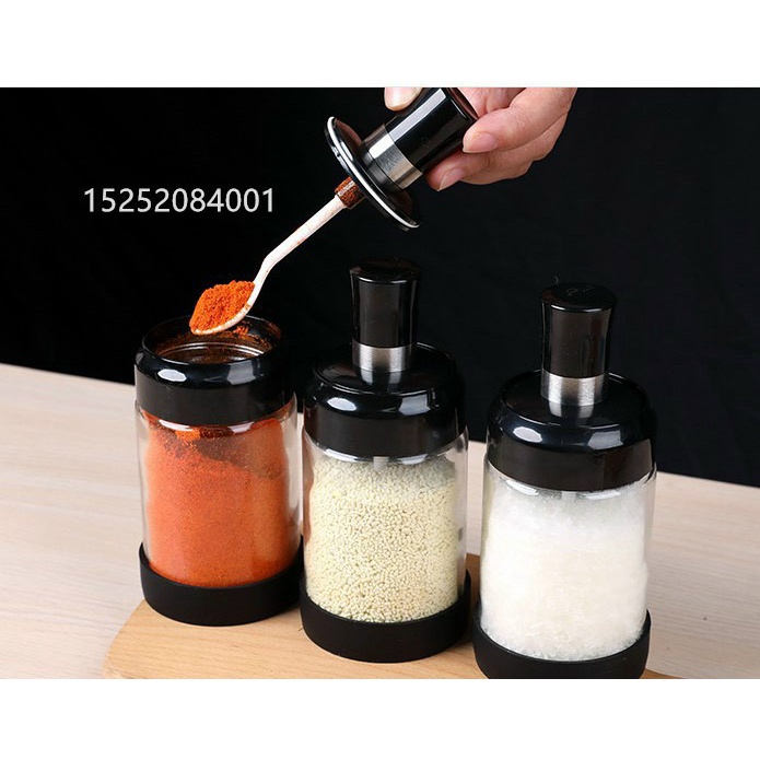Chai lọ đựng gia vị kèm thìa , Hũ đựng gia vị kèm muỗng tiện dụng cho nhà bếp