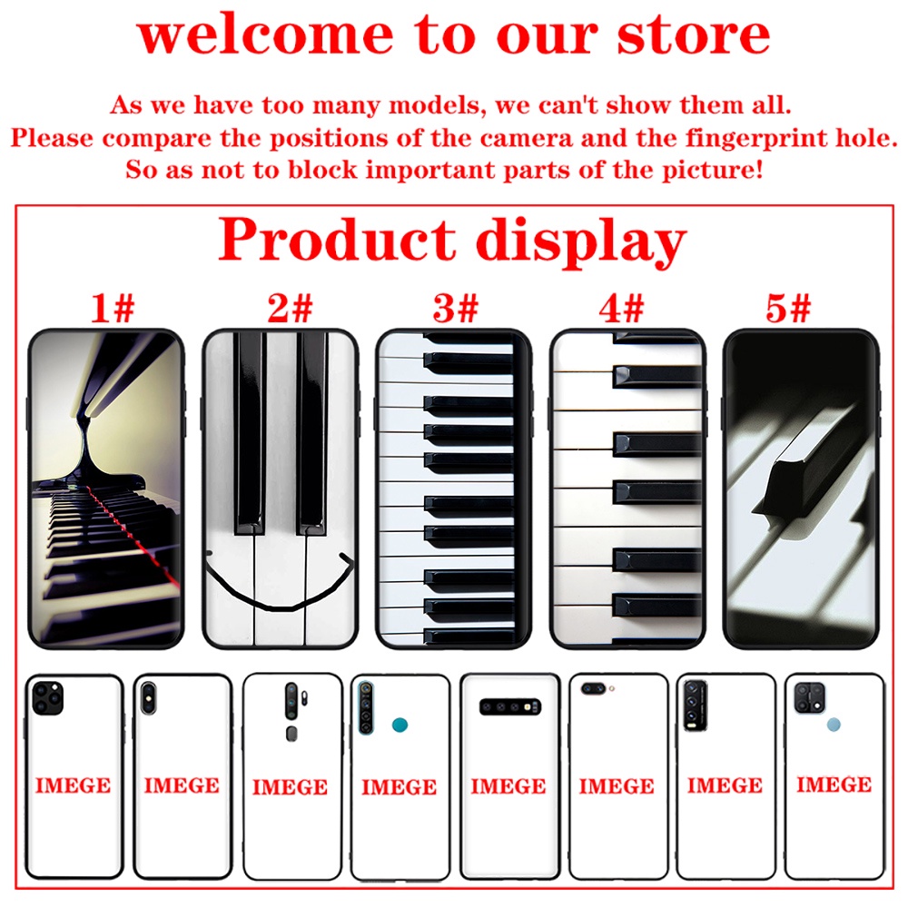 Ốp Điện Thoại Silicon Mềm Hình Phím Đàn piano Trắng Đen Cho iPhone 7 8 Plus X XS Max XR 11 Pro Max SE 2016 2020 Yml20