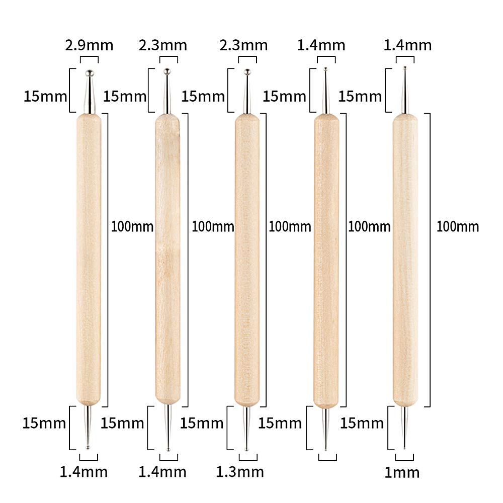 Set 10 cọ chấm bi đủ size - Bút chấm bi vẽ nail 2 đầu chuyên dụng