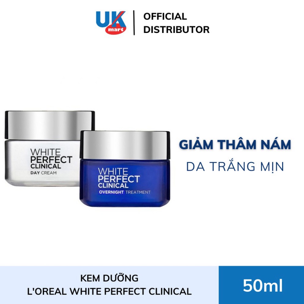 Kem Dưỡng Sáng Da, Giảm Thâm Nám L'Oréal Paris White Perfect Clinical Night Cream 50ml