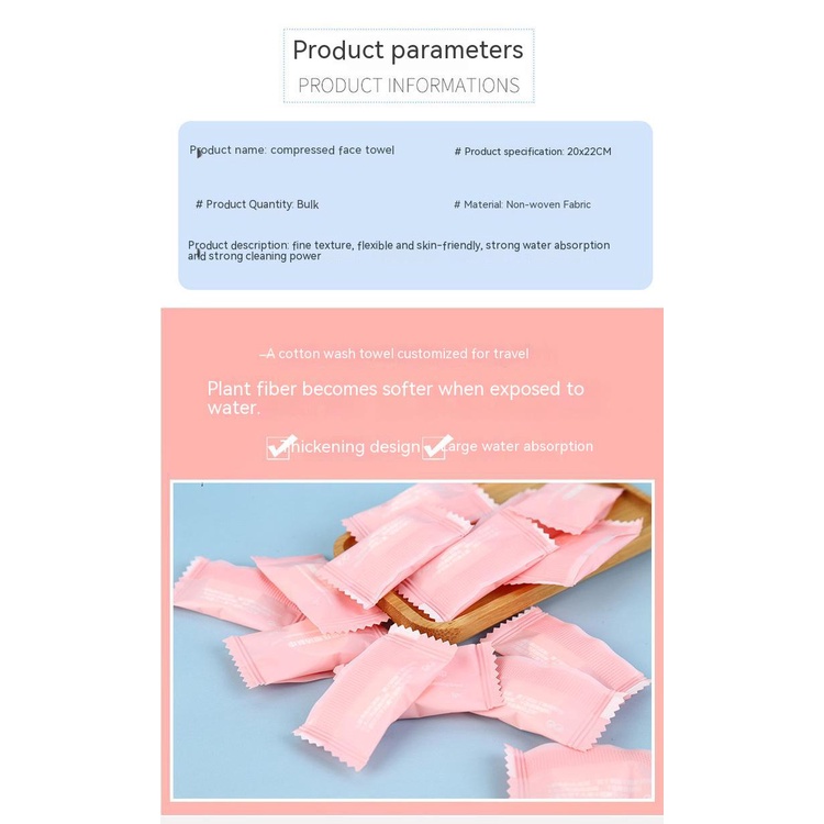 Khăn Nén Cotton Vuông Nhỏ Dùng Một Lần Tiện Dụng Khi Đi Du Lịch