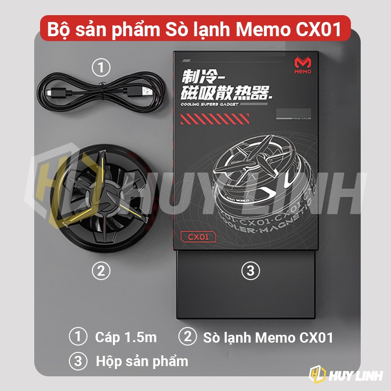 [Mã ELHA22 giảm 5% đơn 300K] Sò lạnh từ tính Memo CX01 có hỗ trợ Magsafe - Dùng được trên điện thoại và máy tính bảng