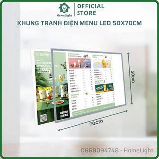 Khung tranh điện 50cm x 70cm poster led menu led tranh điện hộp đèn quảng cáo siêu mỏng