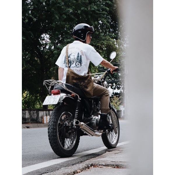 Áo Thun Biker - Enduro Y1 Thương hiệu Olderister - Màu Trắng