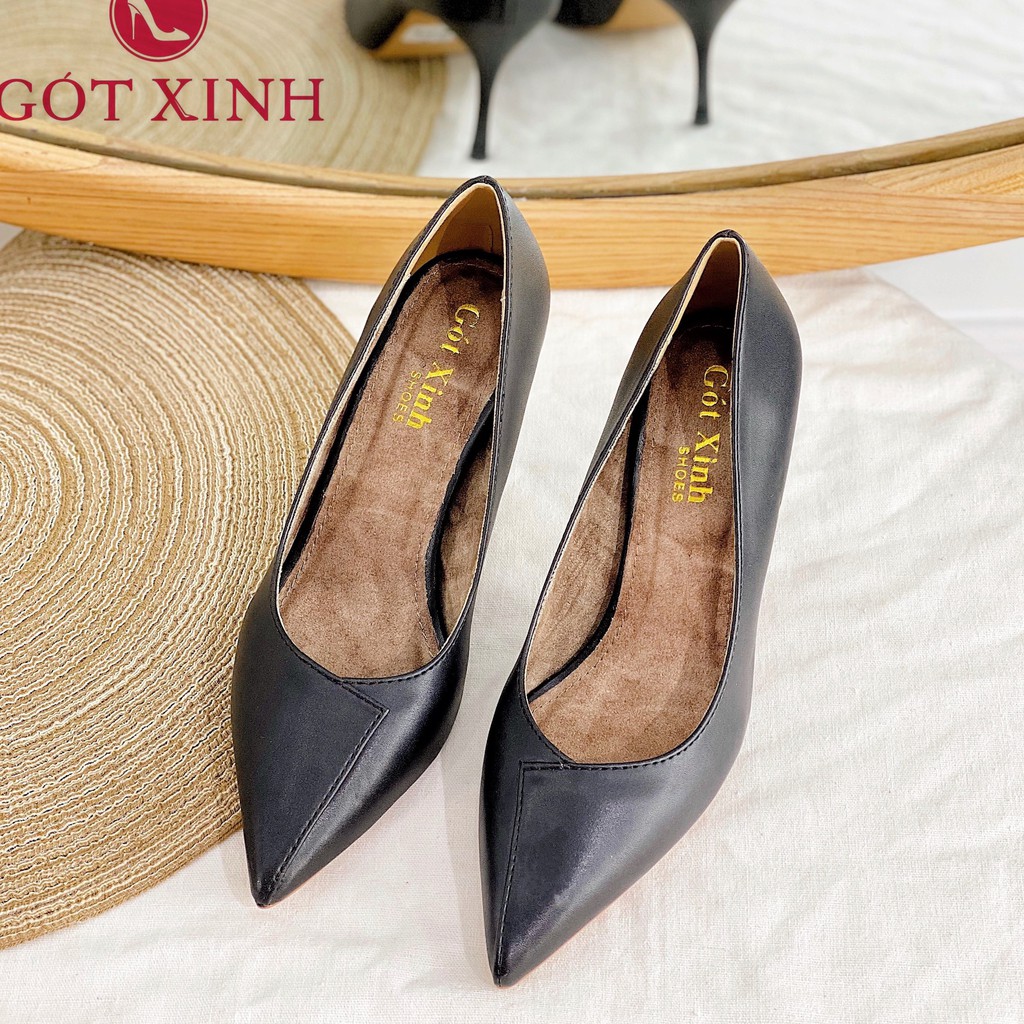 Giày cao gót nữ GÓT XINH G20 da mềm đế nhọn cao 7cm