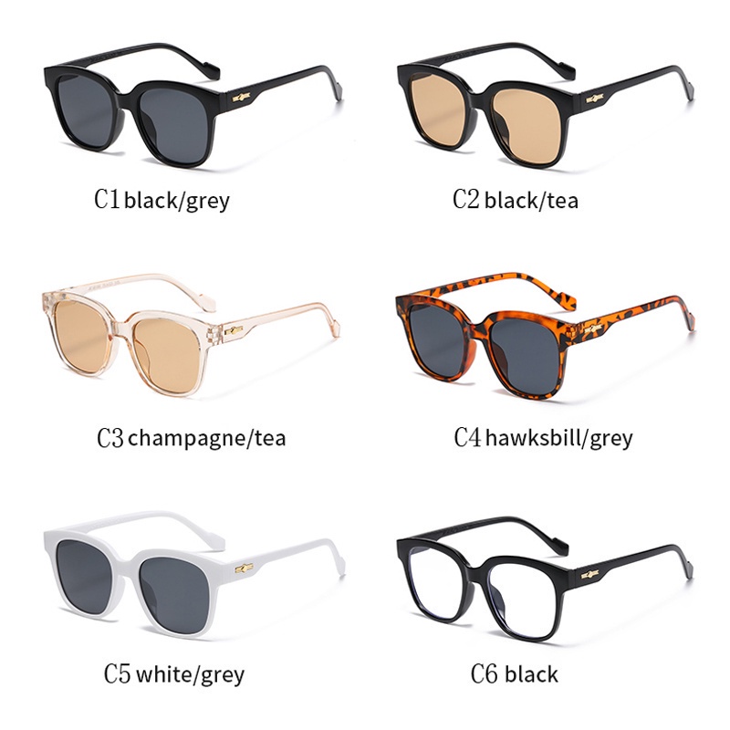 Kính Mát Gọng Vuông Oversize Chống Tia UV Thời Trang Đường Phố Hàn Quốc