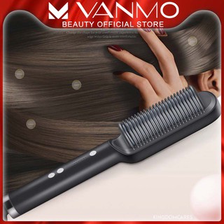 Lược Điện Máy Tạo Kiểu Tóc Uốn Tóc Duỗi Tóc VANMO Công Nghệ Hiện Đại Với 5 Chế Độ Nhiệt Phù Hợp Cho Mọi Loại Tóc