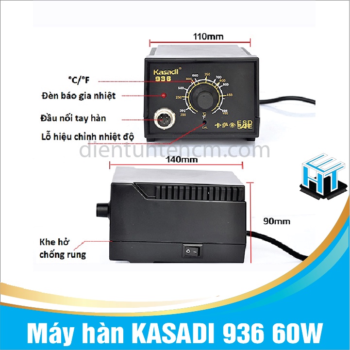 Máy hàn thiếc điều chỉnh nhiệt độ KASADI 936 60W