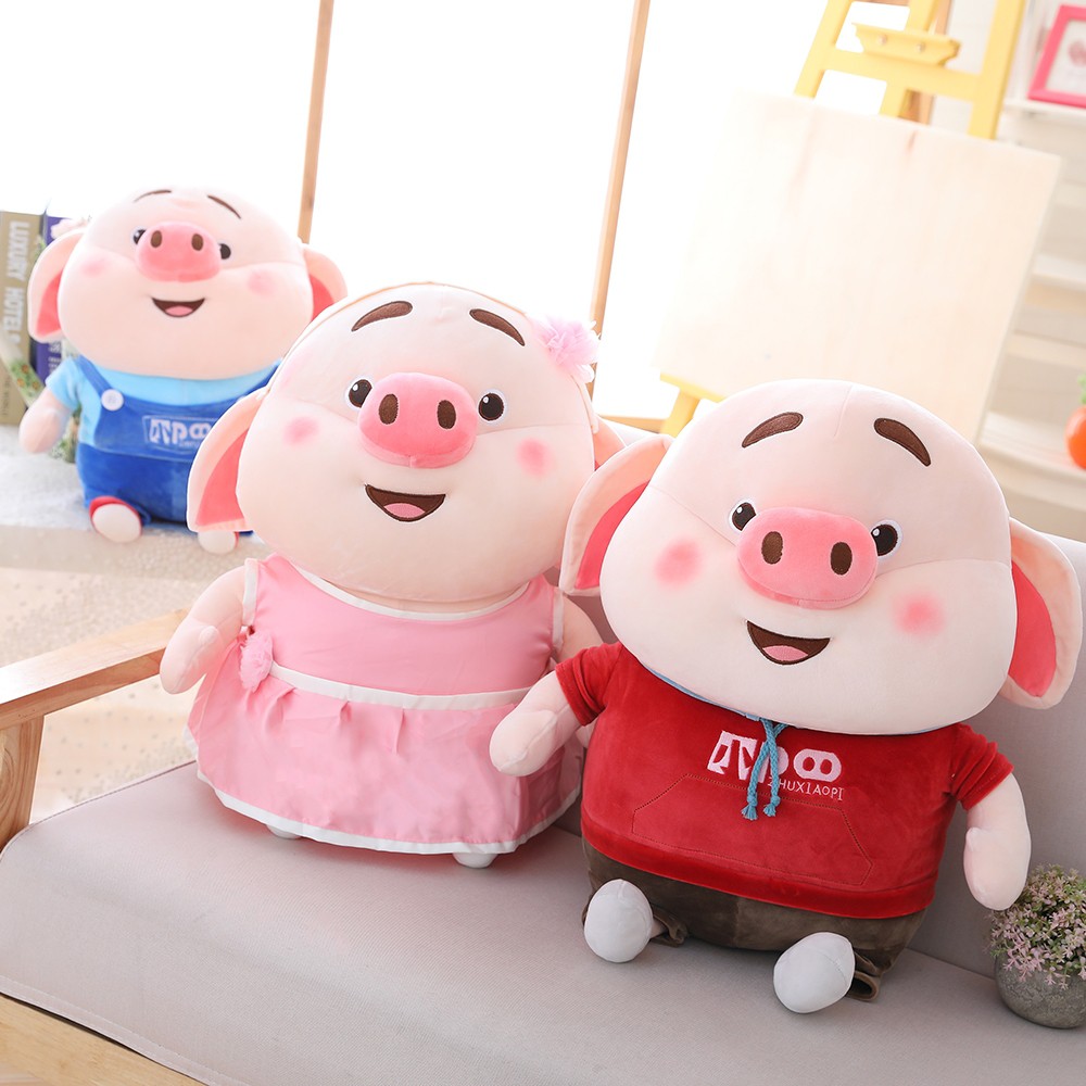 Thú bông heo tik tok mang áo hoodie