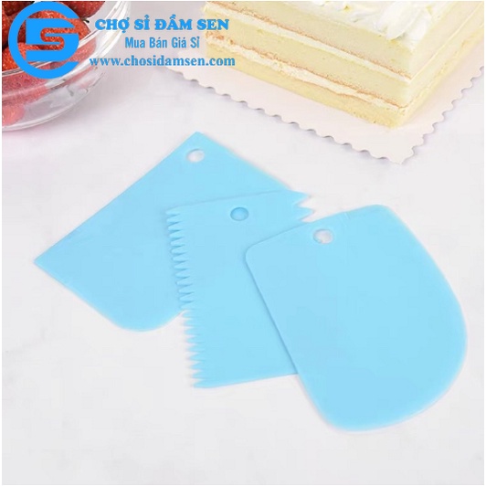 Bộ 3 dụng cụ cắt bột chà láng vét bột Dụng cụ làm bánh trang trí bánh  G275-BoDaoCatBot