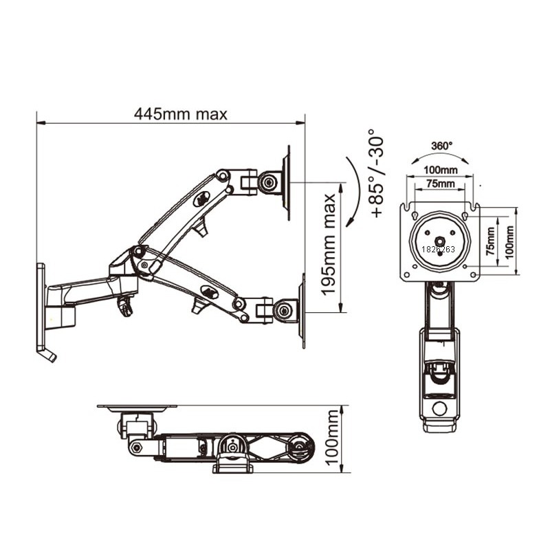 Giá Treo Tivi Góc Xoay Đa Hướng Nhập Khẩu NB F300 (29-35 inch),nâng hạ thay đổi chiều cao, xoay màn hình 360 độ