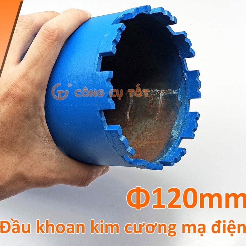 Mũi khoét tường ướt kim cương mạ điện Ø120 x 350mm