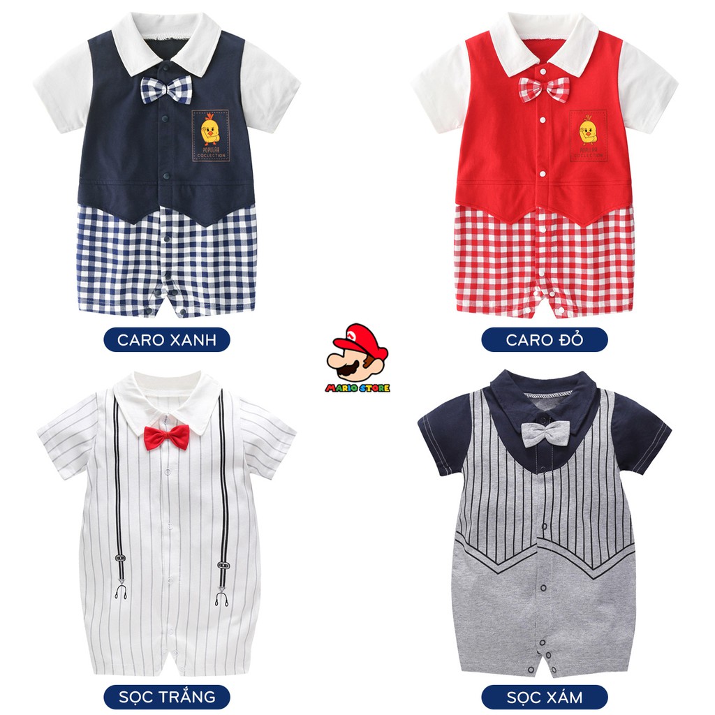 Bộ BODY bé trai công tử bodysuit thắt nơ cho bé chất cotton hàng xuất khẩu