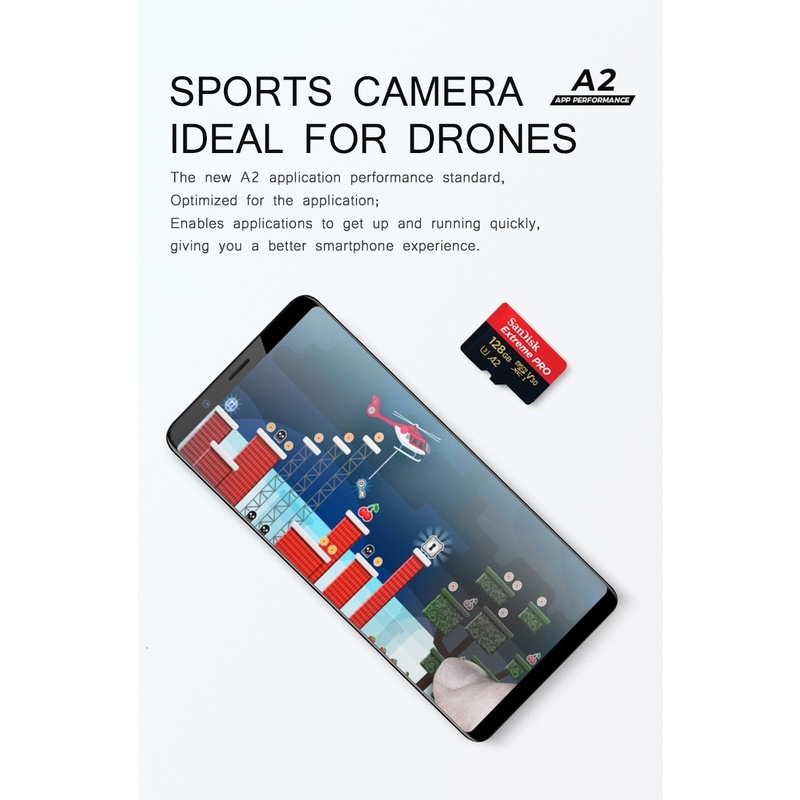SANDISK Thẻ Nhớ micro sd 64GB 128GB 1TB 512G class 10 cartao de memoria U3 A2 V30 1 TB tf Chuyên Dụng Cho gopro