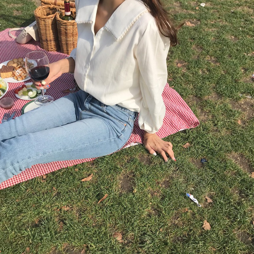 Áo Sơ Mi Dài Tay Phối Ren Xinh Xắn Dành Cho Nữ 29936